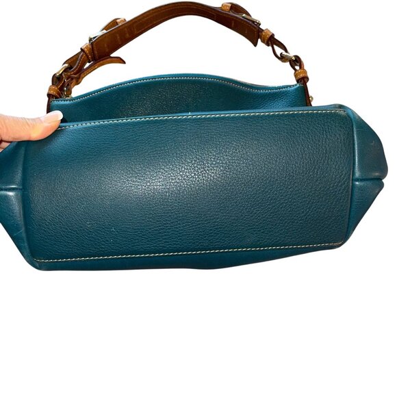 Dooney Burke Womens Shoulder Bag Blue Dillen Pocket Sac Purse Classic - Picture 3 of 14